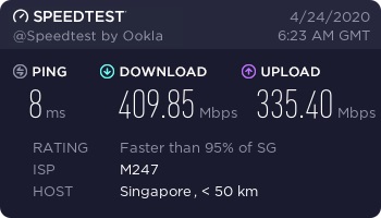 Nordlynx speed test