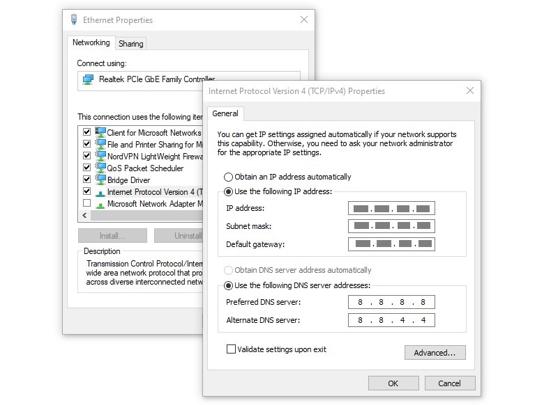 secure home network - change IP address