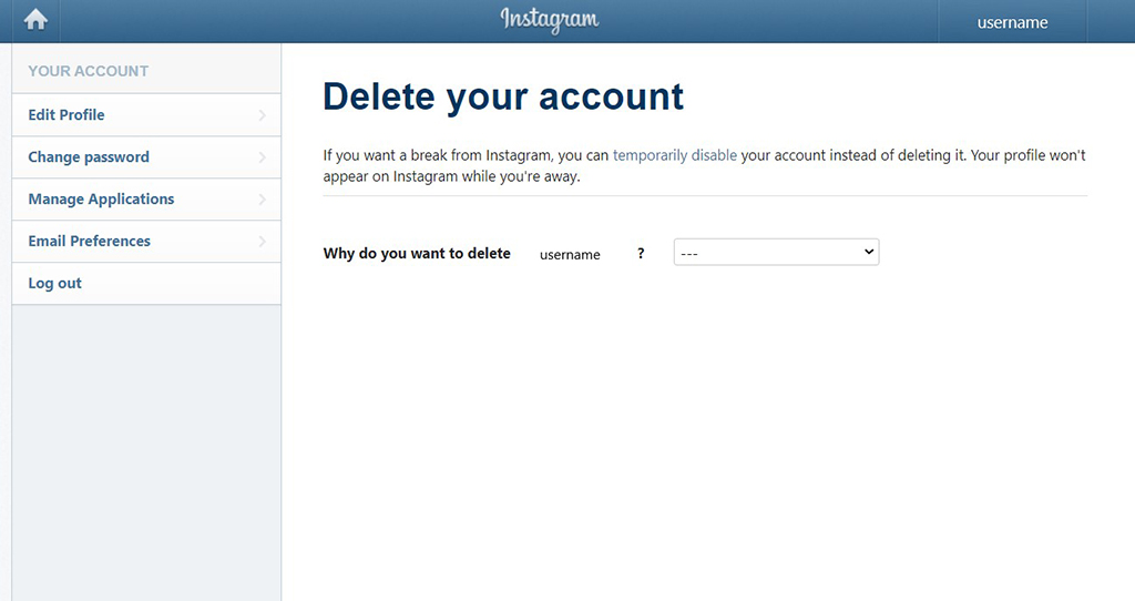 Delete Instagram Account Delete