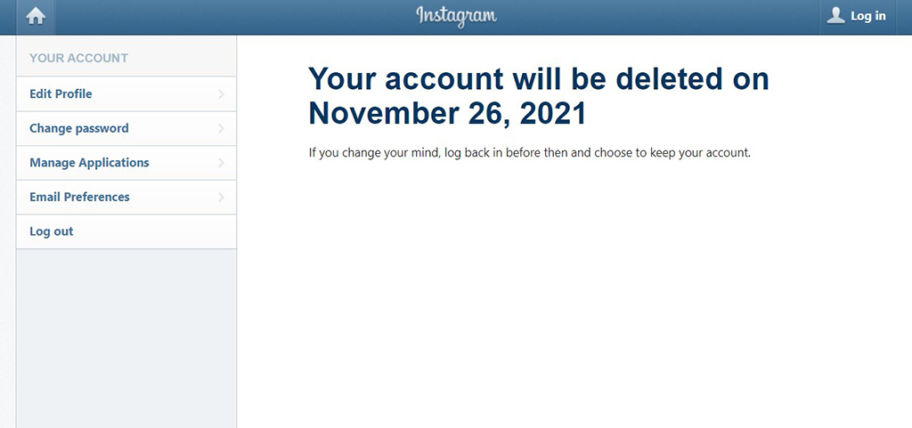 Delete Instagram Account Deleted