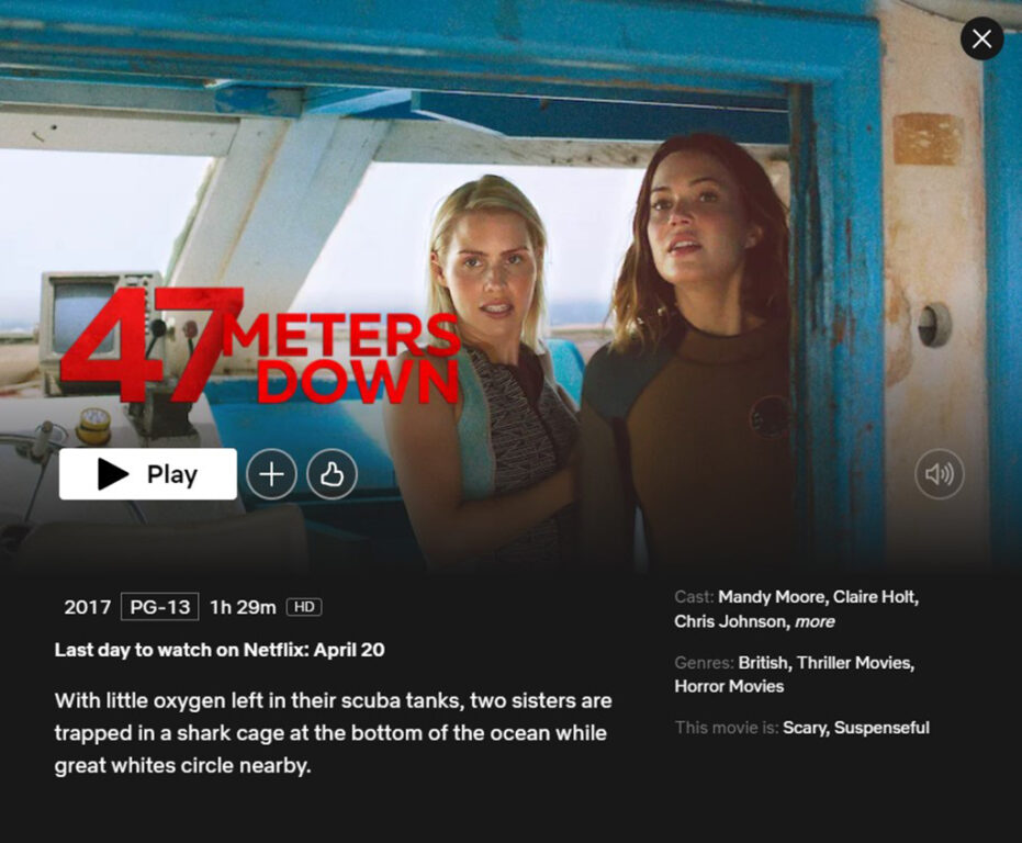 47MetersDown on Netflix