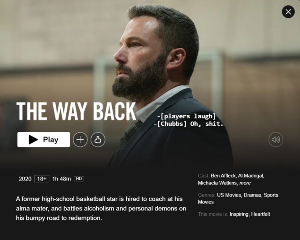 The Way Back on Netflix