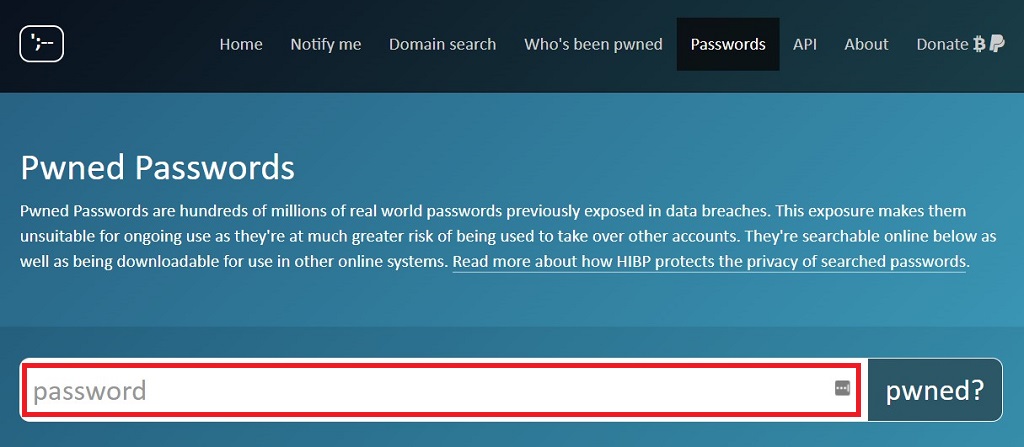 Have I Been Pwned passwords