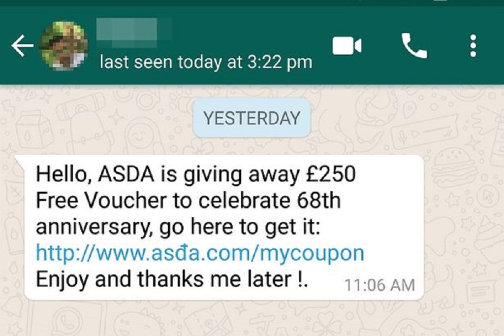 WhatsApp Scams - Fake Giveaways Screenshot