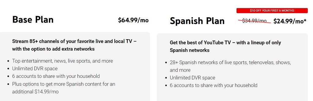 YouTube TV cost