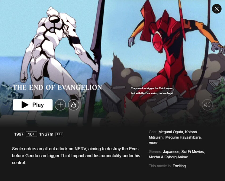 Best Anime Movies on Netflix -The End of Evangelion