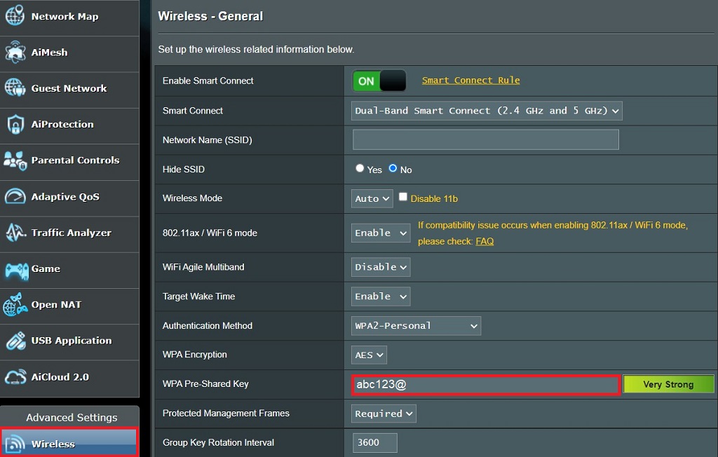 Router Network Security Key