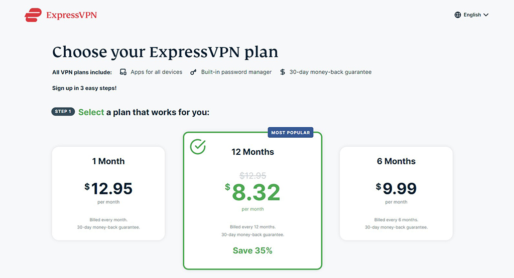 ExpressVPN Pricing