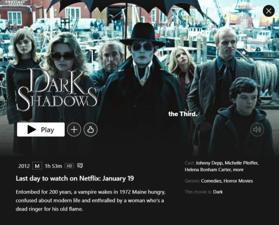 Dark Shadows on Netflix
