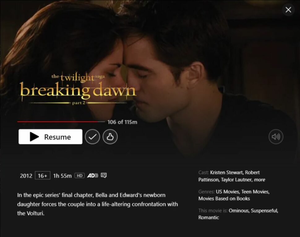 Vampire Movies on Netflix - Twilight - Breaking Dawn Part 2