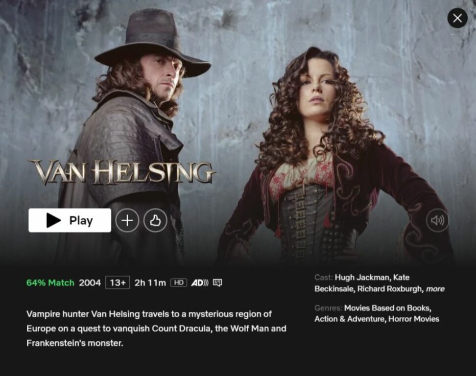 Van Helsing - Vampire Movies on Netflix