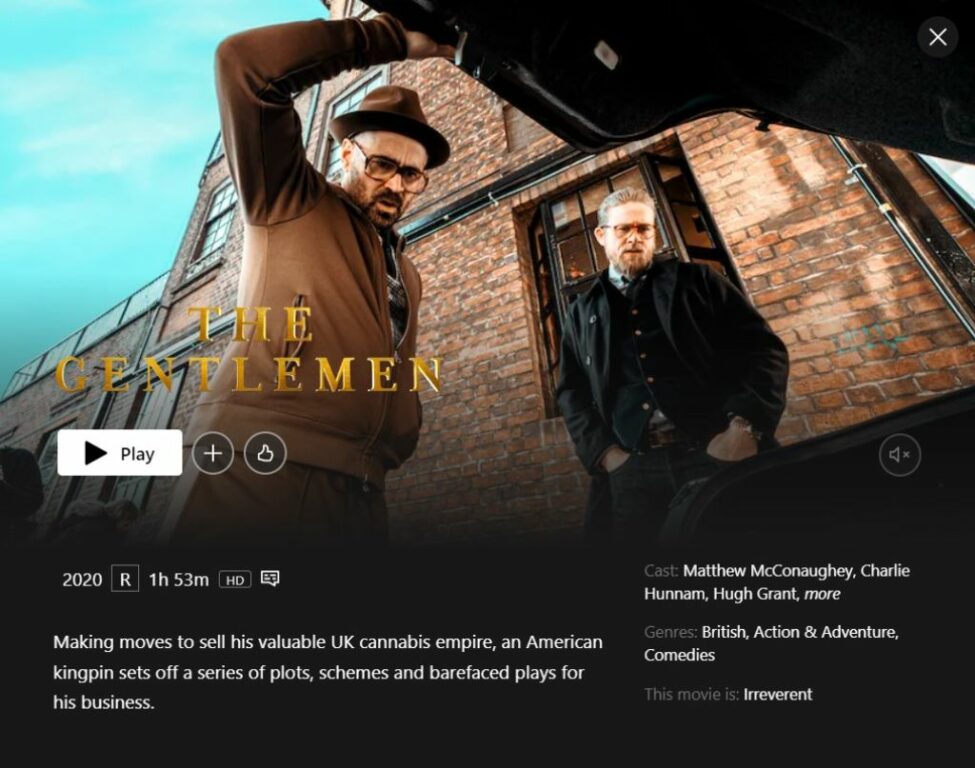 Gangster Movies on Netflix - The Gentlemen
