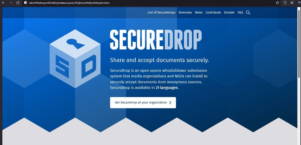SecureDrop offers a safe platform for whistleblowers wanting to share information.