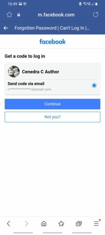 Reset Facebook Password on Android 