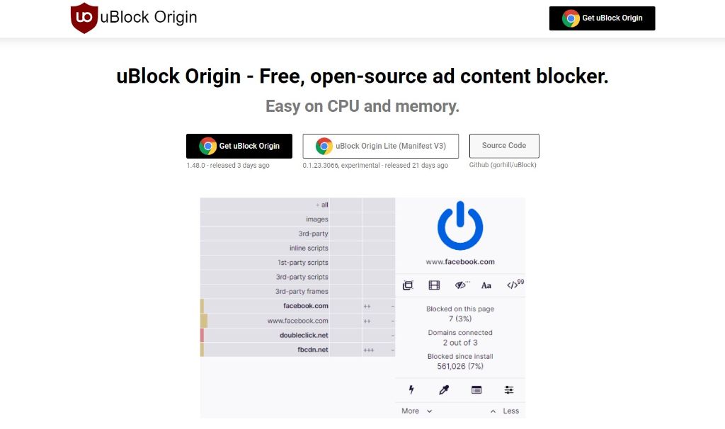YouTube Ad Blockers - uBlock Origin