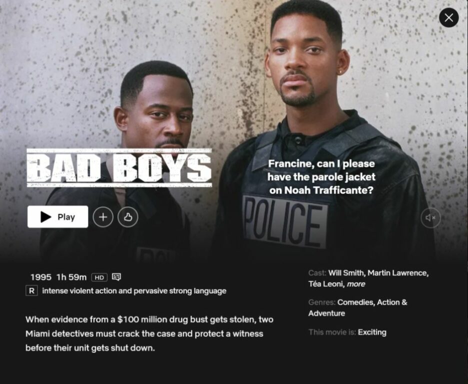 Strange for one of the best comedies on Netflix, Bad Boys explodes in action scenes.