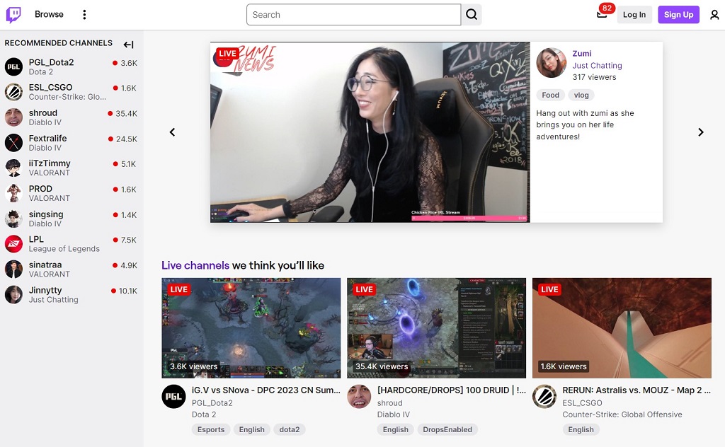 Twitch's live-streaming platform offers real-time interaction with your favorite gamers.
