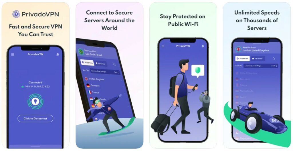 PrivadoVPN is one of the few high-quality free VPNs that we recommend for iOS
