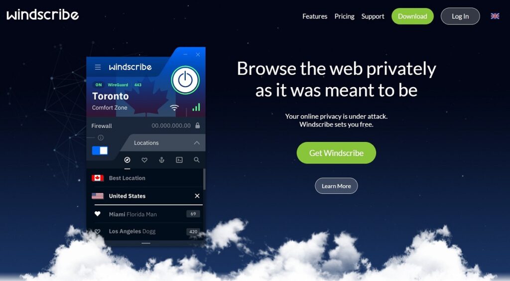 Windscribe free vpn