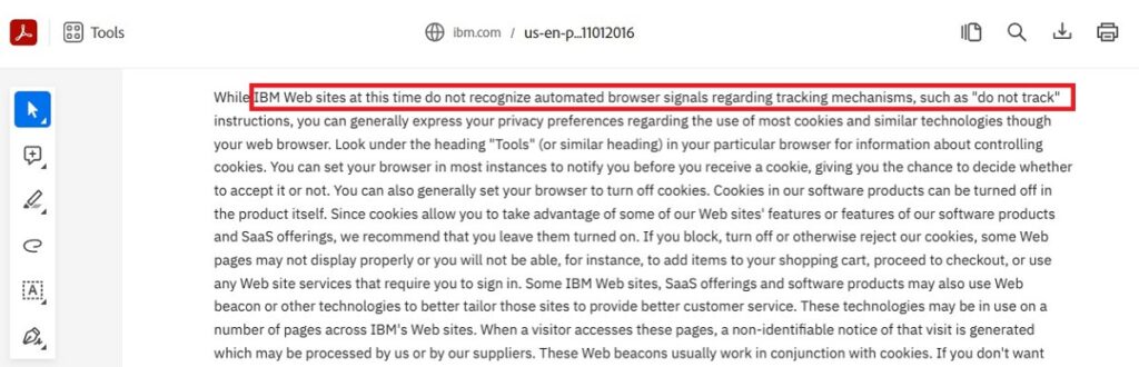 IBM Privacy Policy About Do Not Track Signals