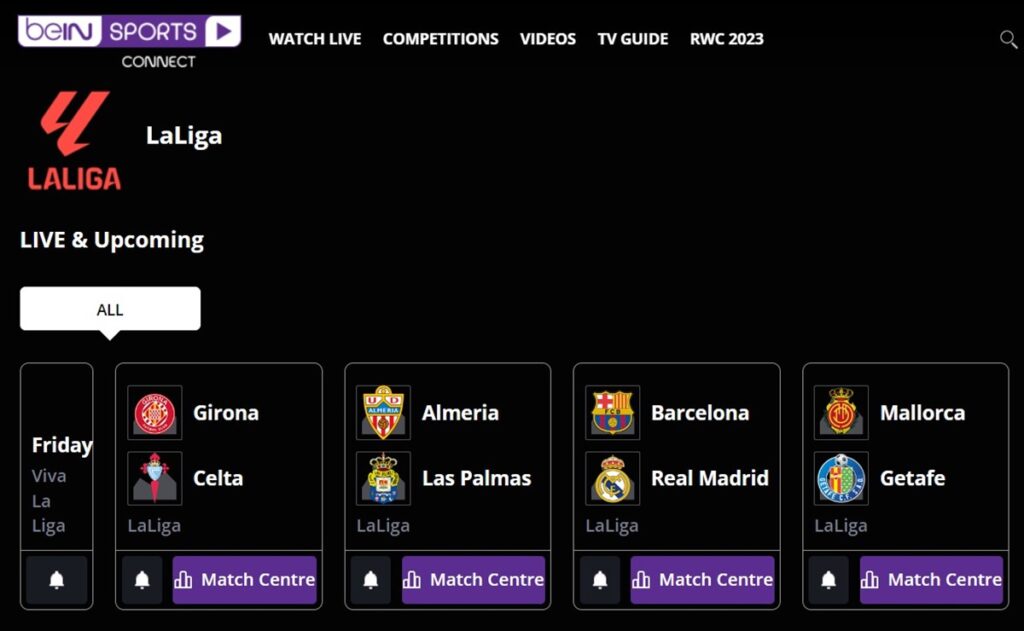 For exclusive La Liga matches and multi-language commentary, choose beIN Sports.