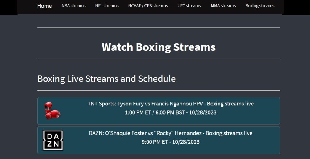 Watch Boxing Tonight - Methstreams Boxing
