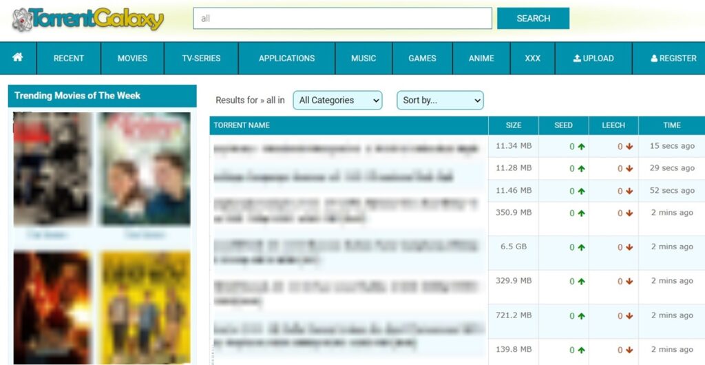 TorrentGalaxy offers a wide range of files from movies to applications.