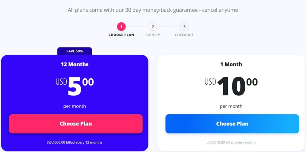 VyprVPN price plans are somewhat limited