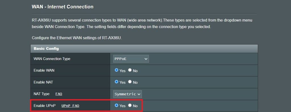 UPnP Settings are typically located under your WAN options.