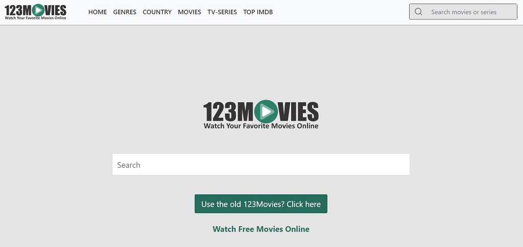 The new 123Movies interface is quite spartan.